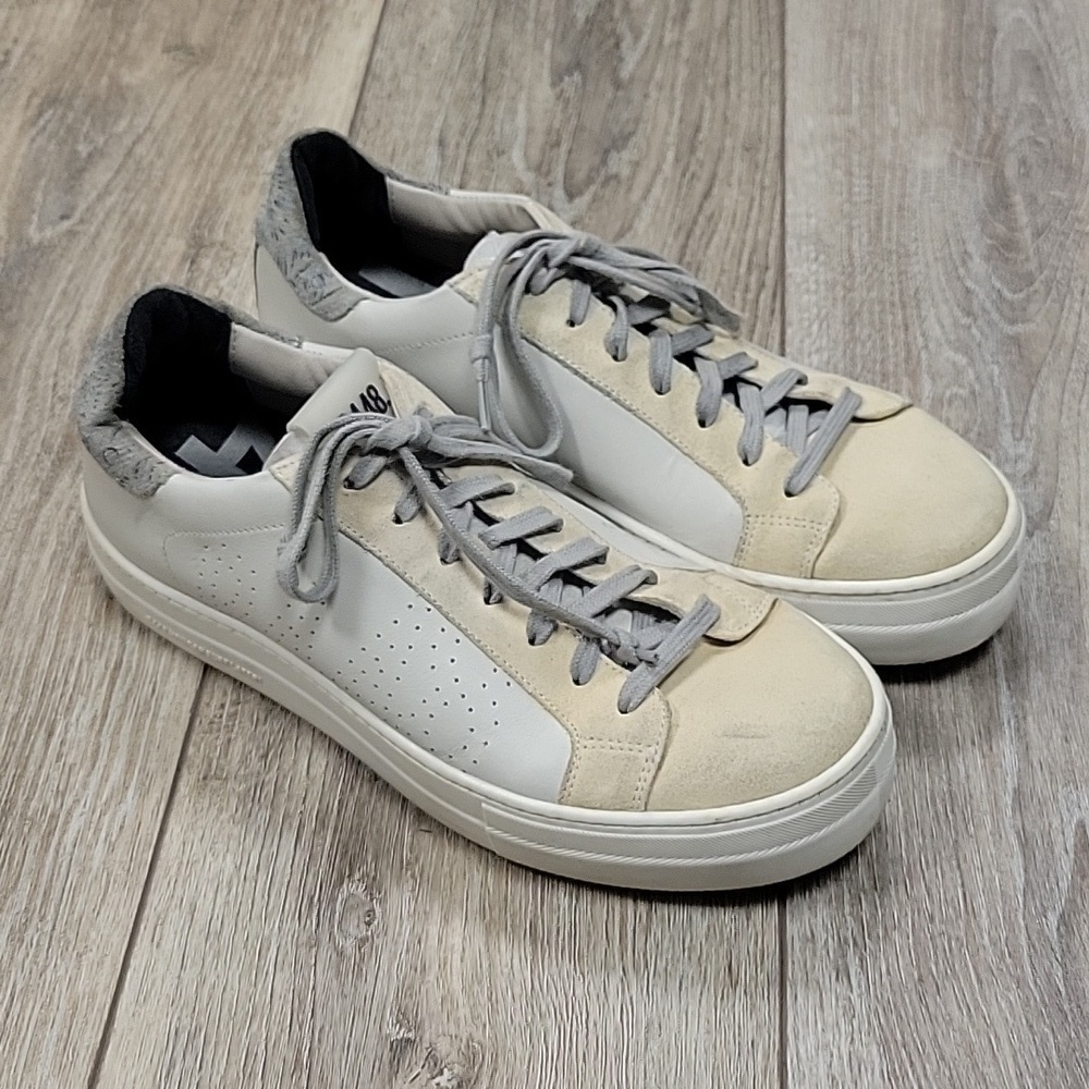 P448 Size 39 Cream, White, and Gray Sneakers